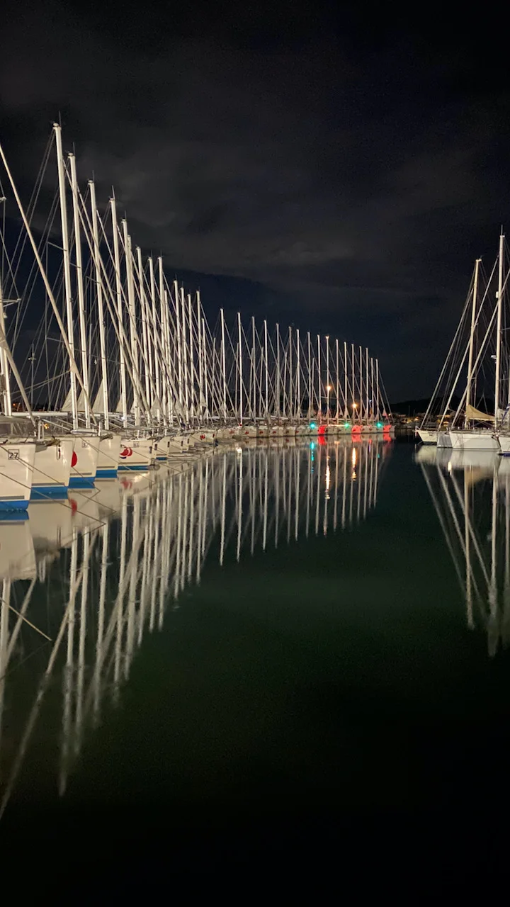 Successful Sailing - Boats on the course at night