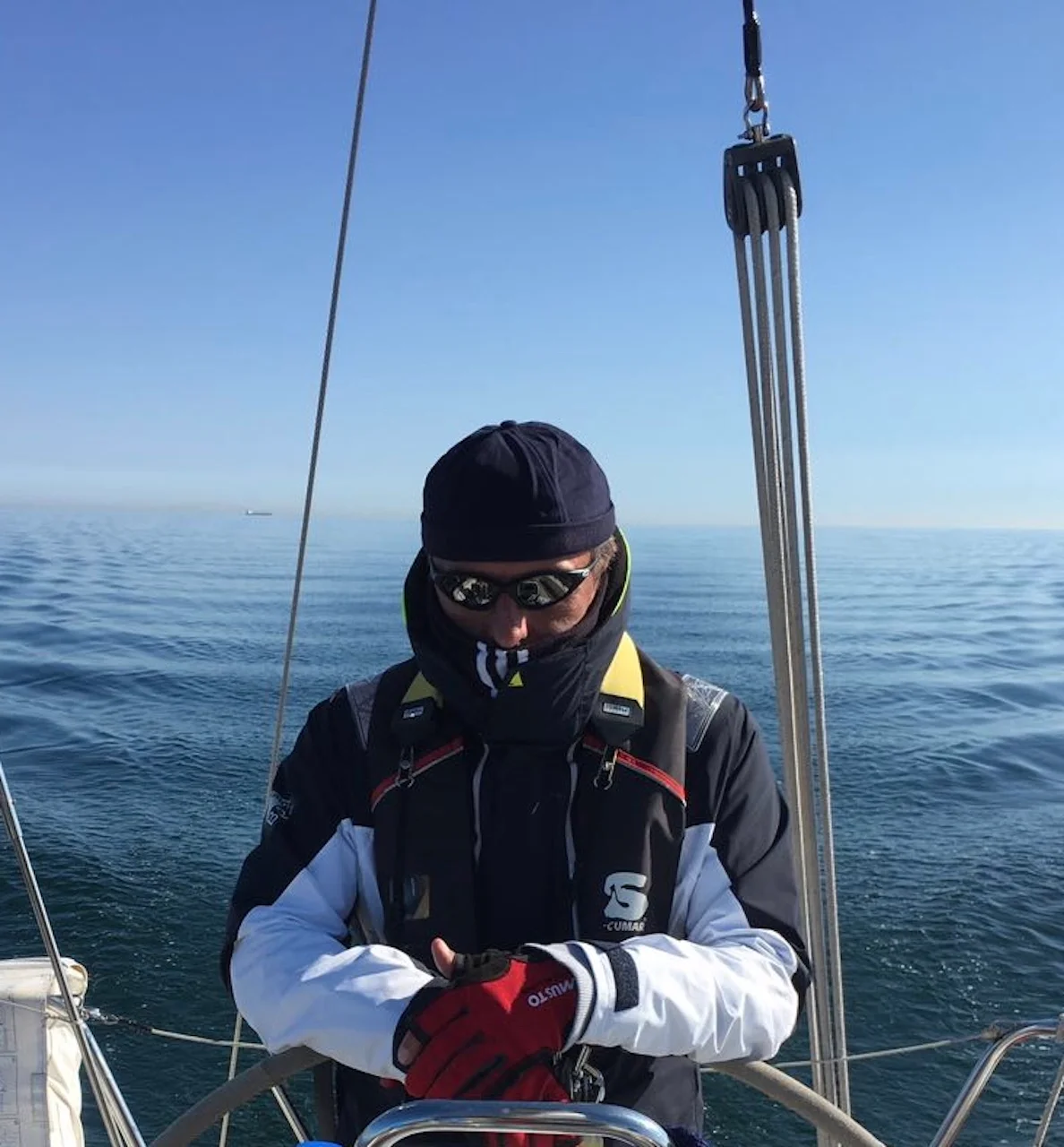 Successful Sailing - Skipper Thomas Lindloff sailing on the sea