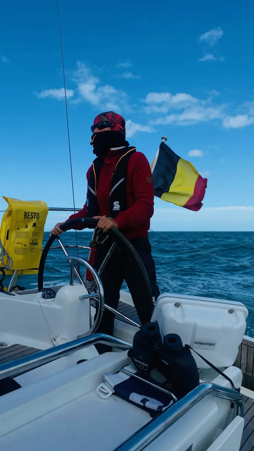 Successful Sailing - Skipper Thomas Lindloff sailing on the sea
