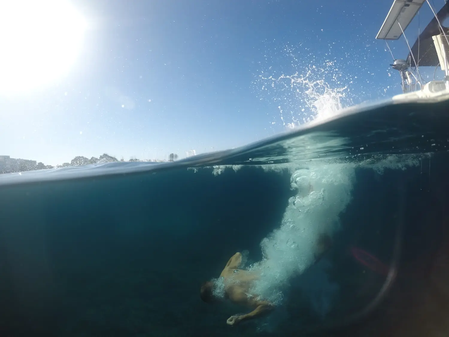 Successful Sailing - Diving under water