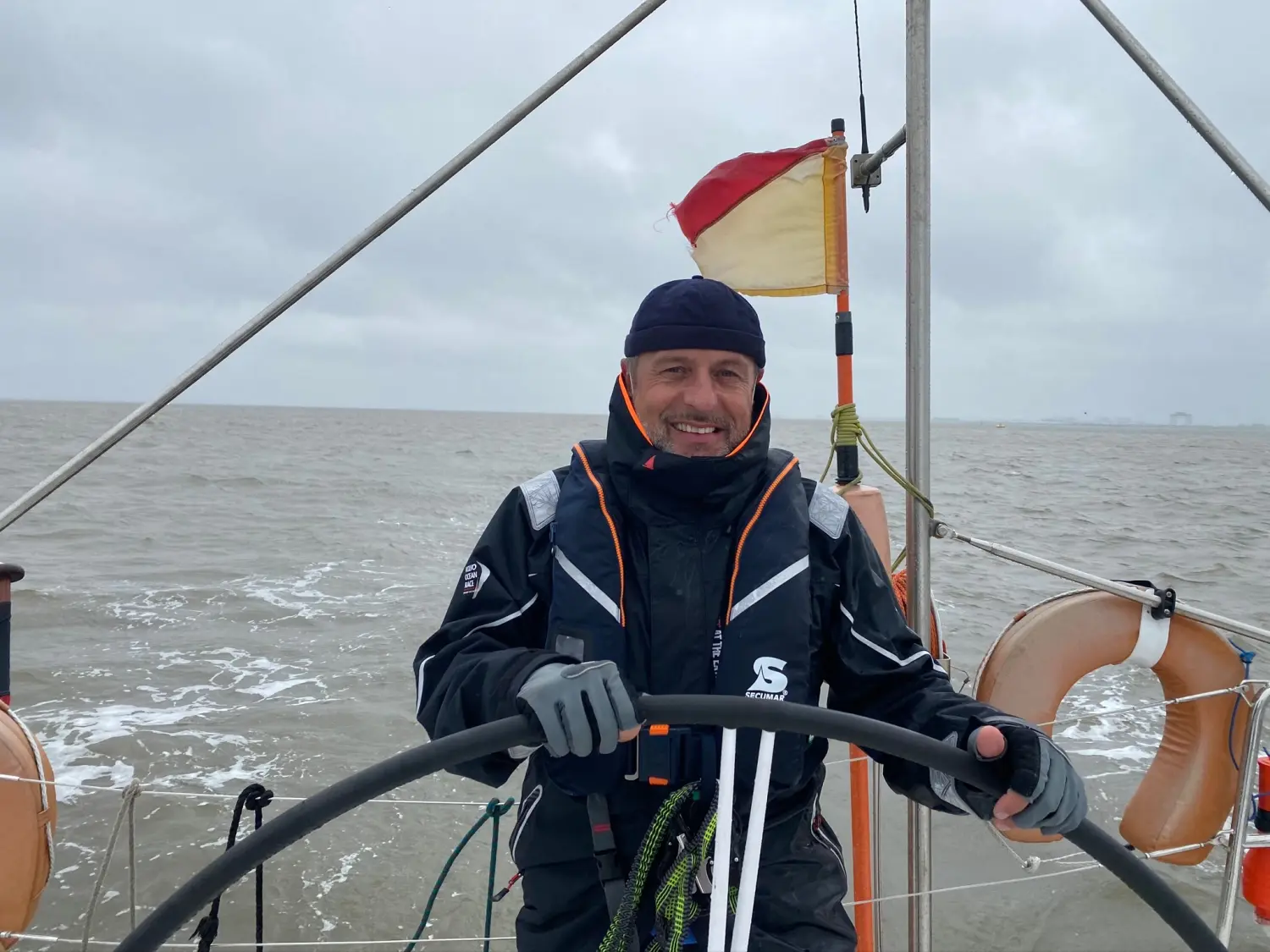 Successful Sailing - Skipper Thomas Lindloff sailing on the sea